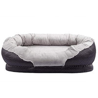 Cama para perro y cachorro de lujo con camas de espuma ortopédica con funda extraíble lavable, ultra cómoda, cojín de borde acolchado, parte inferior antideslizante, para perros/cachorros - BESTMASCOTA.COM