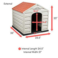 Internet's Best Outdoor Dog House | Cómodo refugio fresco | Diseño de plástico duradero | Caseta | Uso en interiores o exteriores - BESTMASCOTA.COM