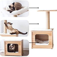 Torre de árbol para gatos con cuerda de papel cubierta de cuerda para rascar el centro de actividad para escalada, relajarse y jugar. - BESTMASCOTA.COM