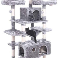 BEWISHOME MMJ03 - Hamaca grande para gatos con postes de sisal para arañar perchas, muebles de torre para gatos, centro de actividades para gatitos - BESTMASCOTA.COM