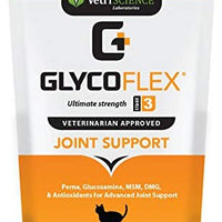 VetriScience Laboratories GlycoFlex 3, Suplemento para cadera y articulaciones de gatos, 60 pastillas de tamaño masticable - BESTMASCOTA.COM