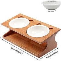 Petsoigné - Mesa de comedor para mascotas con soporte elevado de madera para mascotas, cuencos elevados con soporte oblicuo para comer más cómodamente para gatos, perros, gatitos y cachorros - BESTMASCOTA.COM