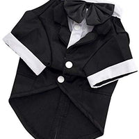 Kuoser - Camisa para perro, para cachorro o mascota, con corbata negra, ideal para bodas - BESTMASCOTA.COM