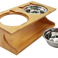 Petsoigné - Mesa de comedor para mascotas con soporte elevado de madera para mascotas, cuencos elevados con soporte oblicuo para comer más cómodamente para gatos, perros, gatitos y cachorros - BESTMASCOTA.COM