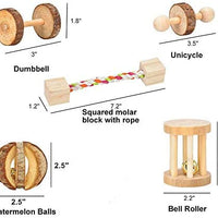 JEMPET - Juguetes para masticar hámsteres, gérmenes de madera natural, ratas, chinchillas, juguetes, accesorios, mancuernas, mancuernas, mancuernas, rodillo, cuidado de dientes, juguete molar para conejos de cobaya, conejos - BESTMASCOTA.COM