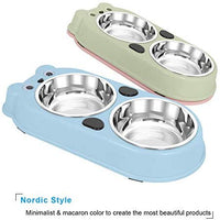 Upsky - Cuencos dobles para perro o gato, de acero inoxidable de alta calidad, con bonito alimentador de agua para mascotas - BESTMASCOTA.COM