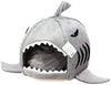 Grey Shark Bed for Small Cat Dog Cave Bed With  Removable Cushion,waterproof Bottom - BESTMASCOTA.COM