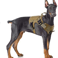 Rabbitgoo Tactical Dog Harness Vest Large with Handle, Military Working Dog Molle Vest with Metal Buckles & Loop Panels, No-Pull Adjustable Training Harness with Leash Clips for Walking Hiking Hunting - BESTMASCOTA.COM