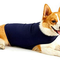 Furubaby Ansiedad Perro Abrigo una camisa Calm Down Perro Chaqueta para xs Pequeño Mediano Grande XL Perros | Color Sólido Azul Gris Verde Rosa Thunder Dog Wrap(Dark Blue) - BESTMASCOTA.COM