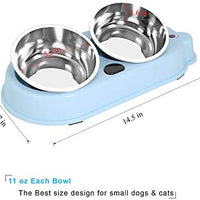 Upsky - Cuencos dobles para perro o gato, de acero inoxidable de alta calidad, con bonito alimentador de agua para mascotas - BESTMASCOTA.COM