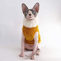 Kitipcoo Sphynx - Ropa de invierno para gatos, abrigo de pelo sintético cálido, abrigo de cuello alto para gatos, pijamas para gatos y perros pequeños, suéteres para gatos sin pelo - BESTMASCOTA.COM