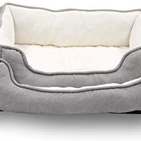 Long Rich Reversible Rectangle Pet Bed Dog Bed with Dog Paw Embroidery,Medium size, by Happycare Textiles - BESTMASCOTA.COM
