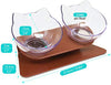 Cuenco elevado para gatos y perros pequeños, cuenco doble con cara de gato - BESTMASCOTA.COM