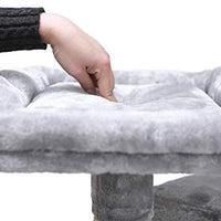 Hey-bro - Árbol para gatos con postes de sisal, 2 condominios de felpa más grandes, hamaca para gatitos, gatos y mascotas de 65 pulgadas - BESTMASCOTA.COM
