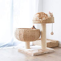 PetPals - Cuerda de papel hecha a mano con forma de cuenco natural con perca de árbol para gatos - BESTMASCOTA.COM