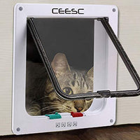 CEESC Puerta magnética para gato con 4 vías de bloqueo para gatos, gatitos y gatitos, 3 tamaños y 2 opciones de colores - BESTMASCOTA.COM