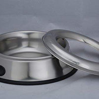 Plato de acero inoxidable Indipets a prueba de derrames, libre de salpicaduras sin punta anti resbalón con mango fácil de recoger - BESTMASCOTA.COM