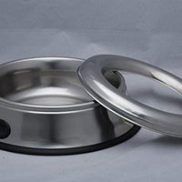 Plato de acero inoxidable Indipets a prueba de derrames, libre de salpicaduras sin punta anti resbalón con mango fácil de recoger - BESTMASCOTA.COM