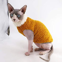 Kitipcoo Sphynx - Ropa de invierno para gatos, abrigo de pelo sintético cálido, abrigo de cuello alto para gatos, pijamas para gatos y perros pequeños, suéteres para gatos sin pelo - BESTMASCOTA.COM