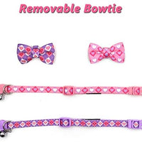 Collar de gato azuza con campana, ajustable para gato con pajarita, collares de seguridad para gatos, paquete de 2 - BESTMASCOTA.COM