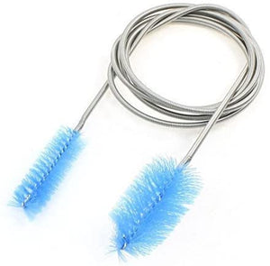 Yueton Tubo Filtro de agua de Acuario Tubo de aire Manguera cepillo para polvo de limpieza de acero inoxidable flexible doble Ended manguera Pincel (61 pulgadas) - BESTMASCOTA.COM