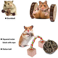 Pikakos Juguetes para masticar hámster, 8/10 piezas, accesorios para jaula de ratas para animales pequeños, cobaya, chinchilla, conejo, juguetes para ocultar y cuidar los dientes - BESTMASCOTA.COM