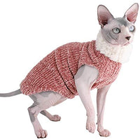 Kitipcoo Sphynx - Ropa de invierno para gatos, abrigo de pelo sintético cálido, abrigo de cuello alto para gatos, pijamas para gatos y perros pequeños, suéteres para gatos sin pelo - BESTMASCOTA.COM