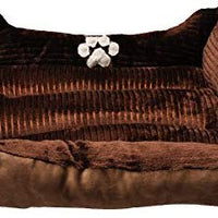 Long Rich Reversible Rectangle Pet Bed Dog Bed with Dog Paw Embroidery,Medium size, by Happycare Textiles - BESTMASCOTA.COM