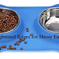 Hubulk - Cuencos para perros, 2 cuencos de acero inoxidable con alfombrilla de silicona antideslizante antiderrames + cuencos de agua y alimentos para alimentar perros pequeños, medianos, grandes, gatos, cachorros - BESTMASCOTA.COM