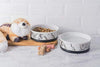 Bone Dry DII - Cuenco redondo de cerámica para comida y agua con borde de silicona antideslizante para perros y gatos - BESTMASCOTA.COM