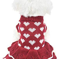 MUYAOPET Pequeño Perro Suéteres Mujer Niña Rojo Invierno Cálido Perro Princesa Vestido Ropa Dachshund Chihuahua Corgi - BESTMASCOTA.COM