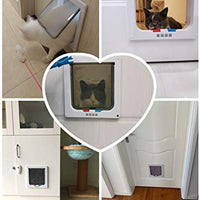 Rikounan Puerta de gato con 4 vías de bloqueo, puertas silenciosas para gatos, puertas grandes para interior y exterior, fácil instalación, puerta de solapa premium para gatos y perros pequeños - BESTMASCOTA.COM