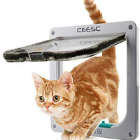 CEESC Puerta magnética para gato con 4 vías de bloqueo para gatos, gatitos y gatitos, 3 tamaños y 2 opciones de colores - BESTMASCOTA.COM