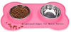 Hubulk - Cuencos para perros, 2 cuencos de acero inoxidable con alfombrilla de silicona antideslizante antiderrames + cuencos de agua y alimentos para alimentar perros pequeños, medianos, grandes, gatos, cachorros - BESTMASCOTA.COM