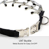 Wellbro collar de entrenamiento con dientes de metal para perros grandes y medianos (Pit Bull, pastor alemán), con hebilla a presión de liberación rápida y puntas de hule, plateado y regulable - BESTMASCOTA.COM