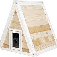 Petsfit - Casa de gato triangular para exteriores con puerta de escape para todos los gatos - BESTMASCOTA.COM