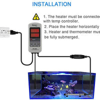 Hygger - Calentador de acuario sumergible con termostato digital, tubo de titanio para agua salada, controlador de temperatura IC 50-500 W - BESTMASCOTA.COM