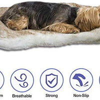 Petgrow · Alfombra de pelo sintético grueso para cama de mascotas, ultrasuave, cálida, de felpa, acolchada, para cama de mascotas, para perros y gatos, color beige - BESTMASCOTA.COM
