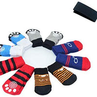 LFPET Calcetines de algodón para control de tracción, para perros de interior, antideslizantes, 5 pares, color al azar - BESTMASCOTA.COM