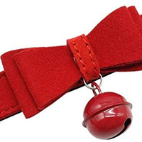 Fancy Red Pet Collar with Bow and Bell - Adjustable Cat - BESTMASCOTA.COM