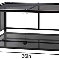 REPTI ZOO Reptile Glass Terrarium,Double Hinge Door with Screen Ventilation Reptile Terrarium 36" x 18" x 18" or 36" x 18" x 24"(Knock-Down) - BESTMASCOTA.COM