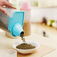 Contenedor de almacenamiento de alimentos para mascotas con taza de medición, boquilla de vertido y hebilla de sellado dispensador de alimentos para perros y gatos - BESTMASCOTA.COM