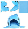 Grey Shark Bed for Small Cat Dog Cave Bed With  Removable Cushion,waterproof Bottom - BESTMASCOTA.COM