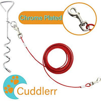 Petey's Pet Products - Cable de amarre para perros, 16 pulgadas, chapado en cromo, antióxido, ideal para acampar o el jardín, apto para arnés, correa y accesorios de cadena - BESTMASCOTA.COM