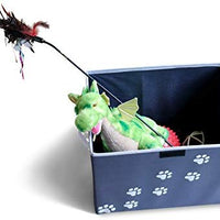 Feline Ruff - Caja de almacenamiento para juguetes de perro, tamaño grande Cesta de almacenamiento de juguetes para mascotas de 16.0 x 12.0 in con tapa. Cubo de lona plegable perfecto para juguetes y accesorios de gato. - BESTMASCOTA.COM