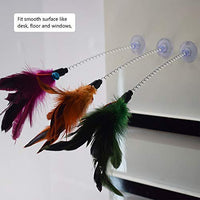 Cat Teaser Wand, 3 Packs Update Metal Wire Spring Cat Toy with Feather and Bell Sucker Cat Teaser Rod Interactive Cat Tease Toys - BESTMASCOTA.COM