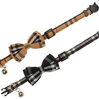 KUDES - Juego de 2 collares para gato con pajarita y campana para gatitos y algunos cachorros, ajustable de 7.8 a 10.5 pulgadas - BESTMASCOTA.COM