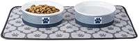 Bone Dry DII Paw Patch & Stripes Ceramic Pet Bowl for Food & Water with Non-Skid Silicone Rim for Dogs and Cats - BESTMASCOTA.COM