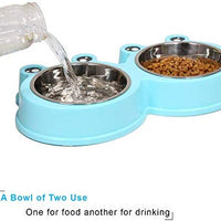 UPSKY - Cuencos dobles para gatos, para modelar, alimentador de agua alimentaria, antideslizante, acero inoxidable, para conejo y mascotas - BESTMASCOTA.COM