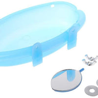 Baño de pájaros con espejo juguete para mascotas pequeño loro mediano parakeet cockatiel conure Budgie Lovebird Finch Canaria Gris Cockatoo Amazon Jaula Ducha Bañera Alimentador de Alimentos - BESTMASCOTA.COM